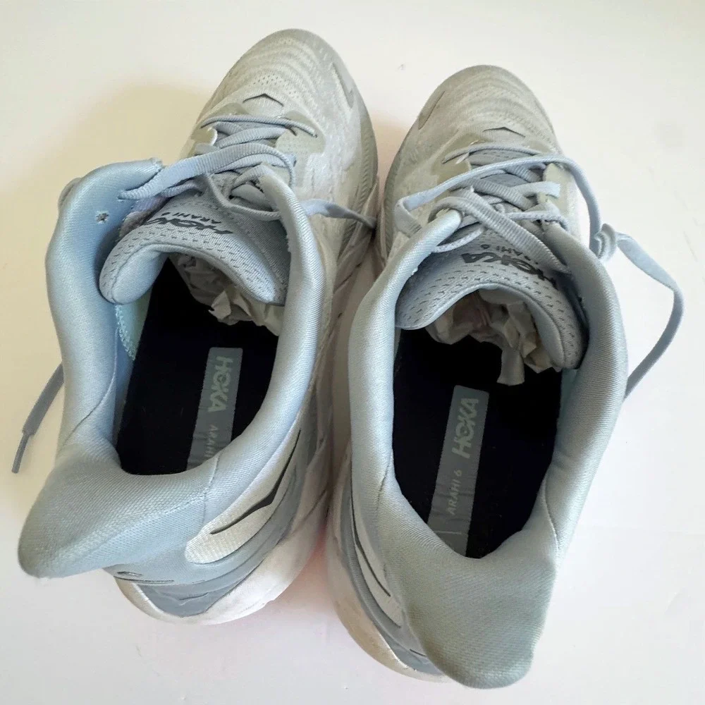 HOKA ONE ONE Arahi 6 Running Shoes Wide Gray/White/Orange Men's Size 12